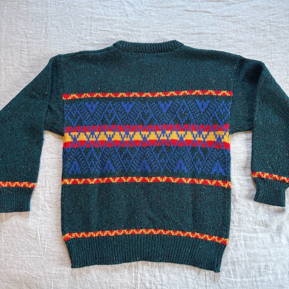 Collectif 80s Retro Multi Color Graphic Knit Sweater Men’s L - Picture 2 of 5